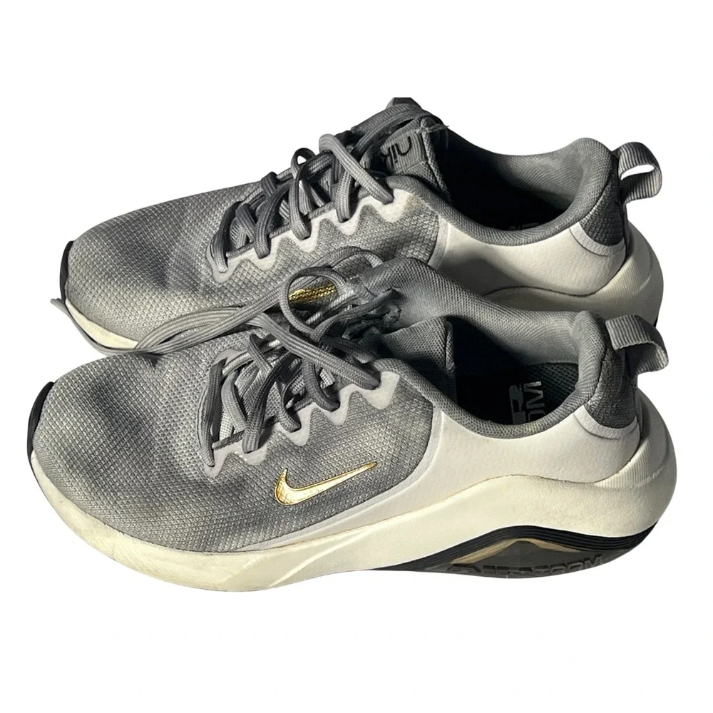 Nike Air Zoom Grey Gold‎ Lightweight Running Shoes Size 7 Comfty